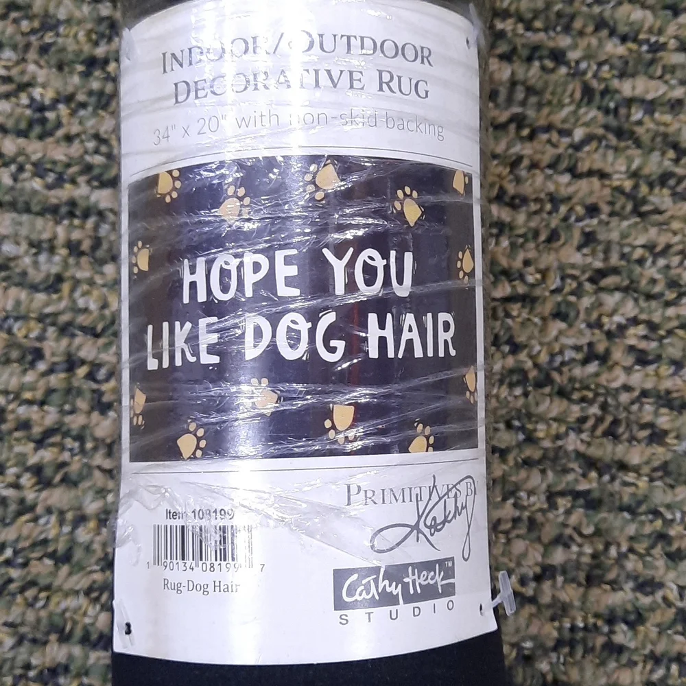 Hope You Like Dog Hair Indoor Outdoor Entry Doormat Rug Non-Skid Backing NWT